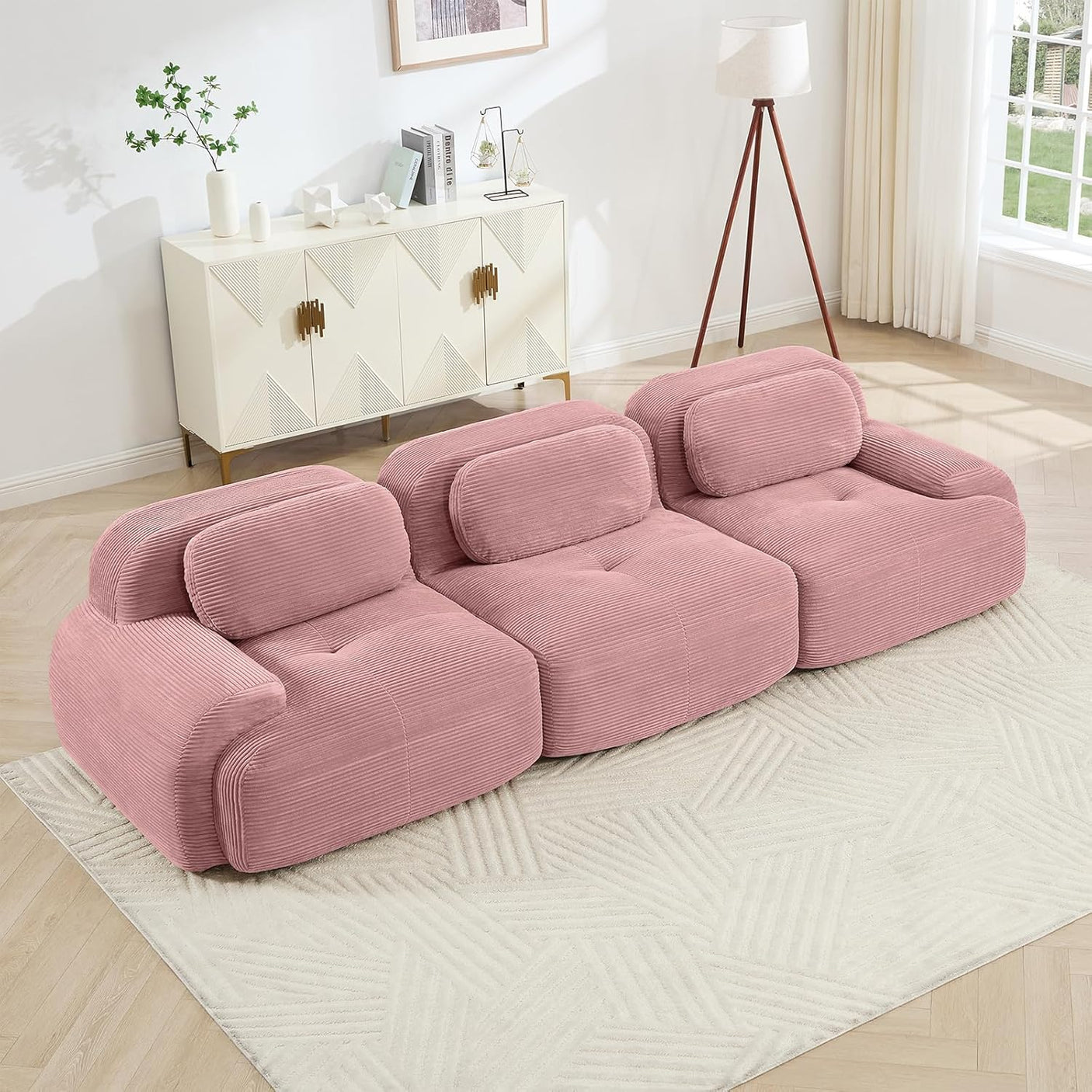 Corduroy Cloud Modular Sectional Sofa - No Assembly Required