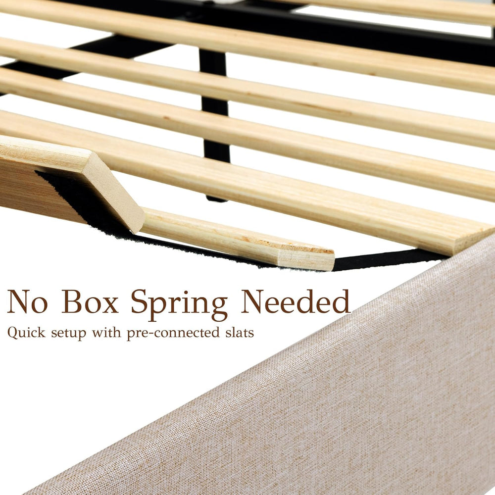 Yechen Full Size Wood Bed Frame with Headboard