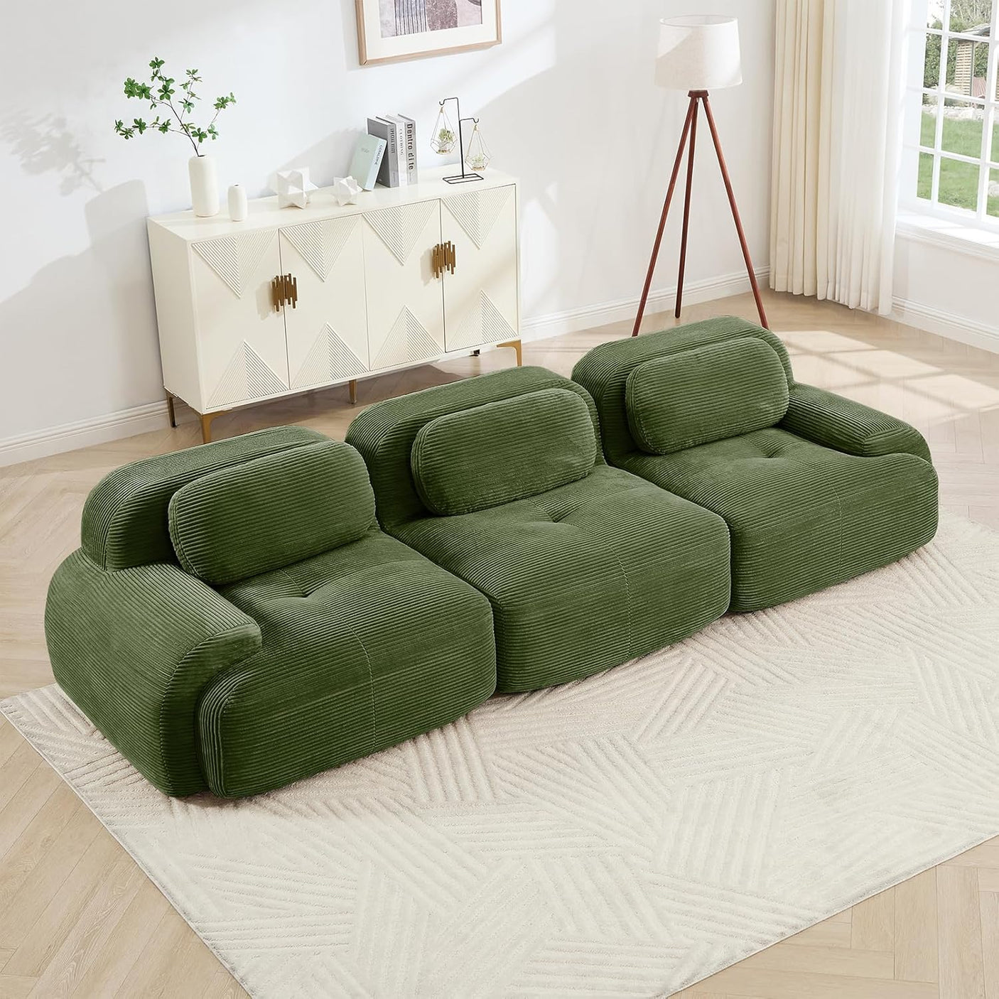 Corduroy Cloud Modular Sectional Sofa - No Assembly Required
