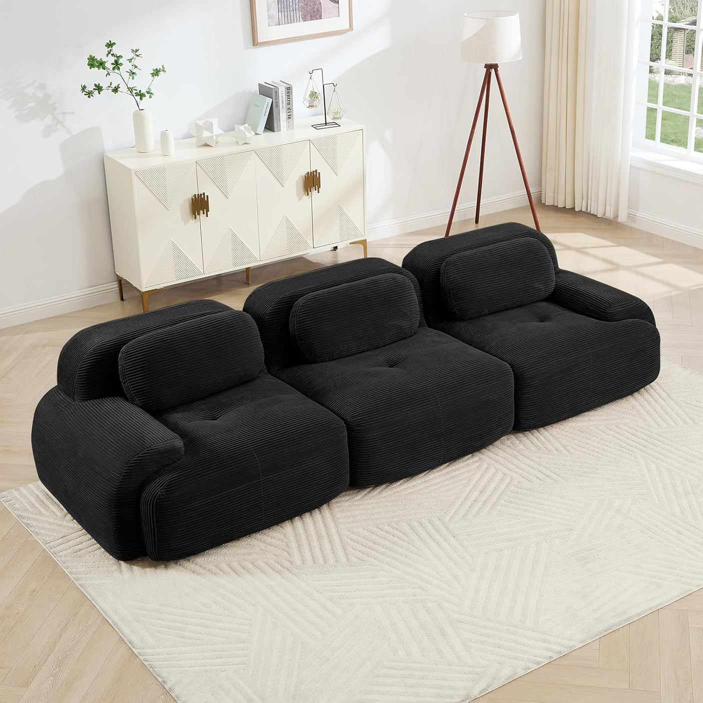 Corduroy Cloud Modular Sectional Sofa - No Assembly Required