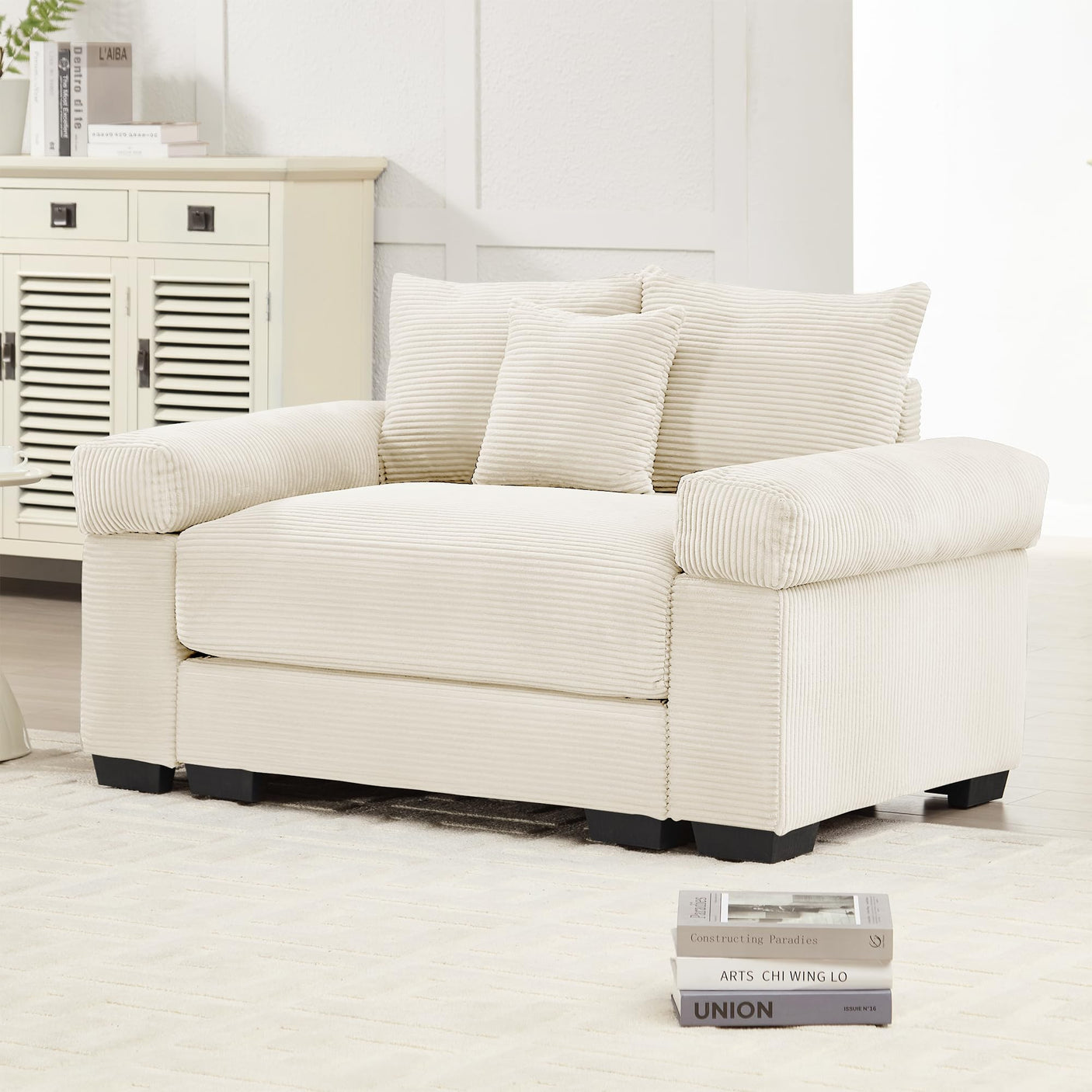 54" Oversized Corduroy Modular Sectional Sofa - Premium Comfort with High-Density Foam & Flexible Design