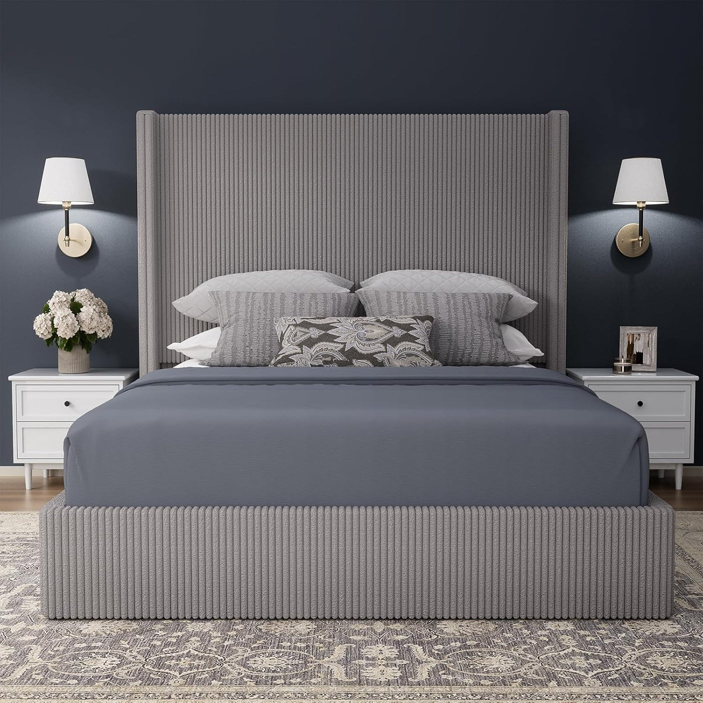 58" Tall Full Bed Frame with Lift Up Storage