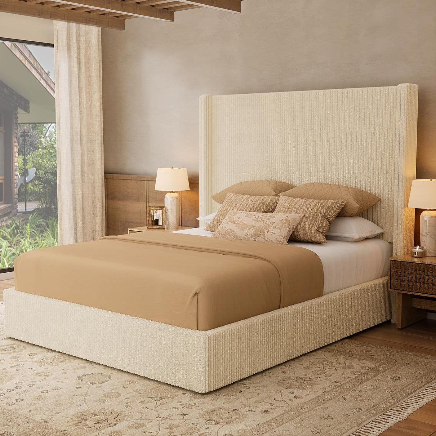 58" Tall Full Bed Frame with Lift Up Storage