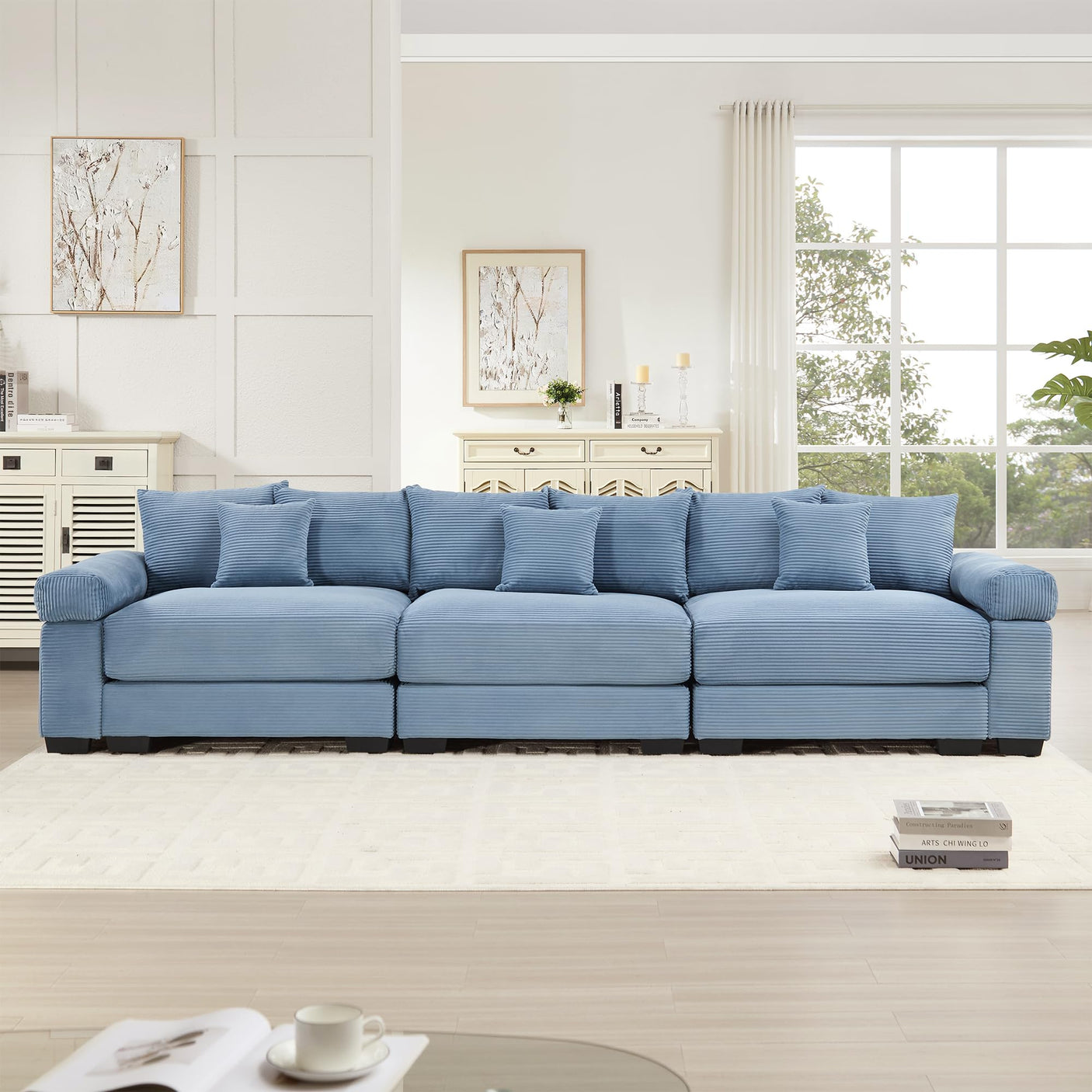 54" Oversized Corduroy Modular Sectional Sofa - Premium Comfort with High-Density Foam & Flexible Design