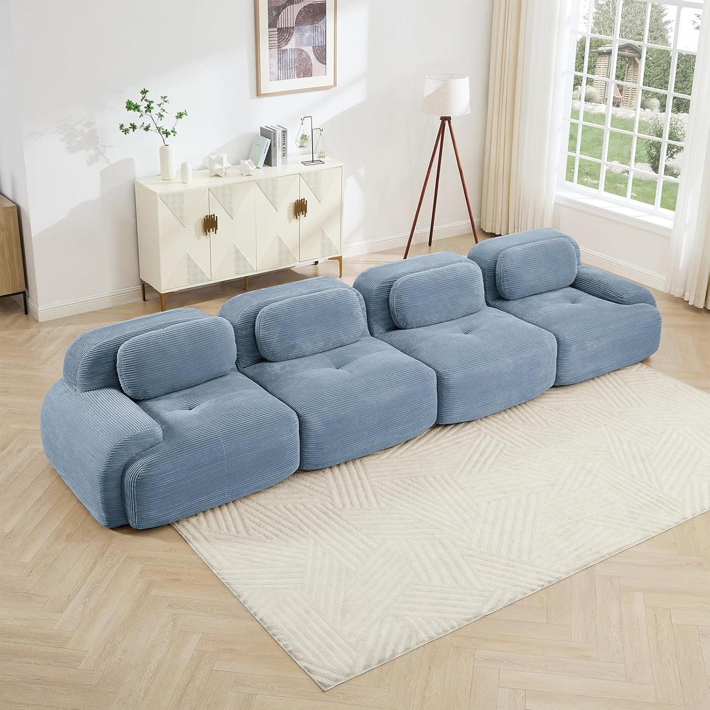 Corduroy Cloud Modular Sectional Sofa - No Assembly Required