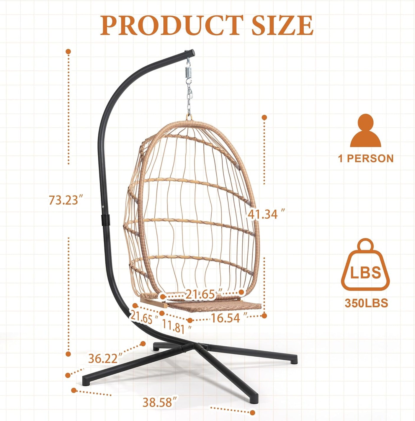 Outdoor Hammock Egg Hanging Chair with Cushion