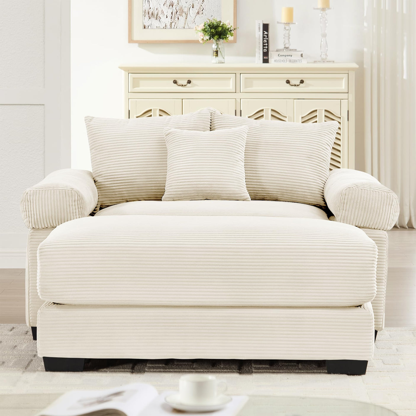 54" Oversized Corduroy Modular Sectional Sofa - Premium Comfort with High-Density Foam & Flexible Design