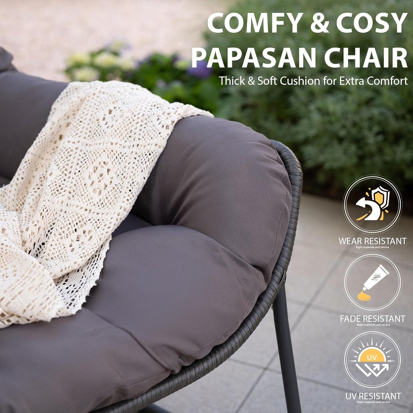 Cozy Wicker Outdoor Rocking Chair