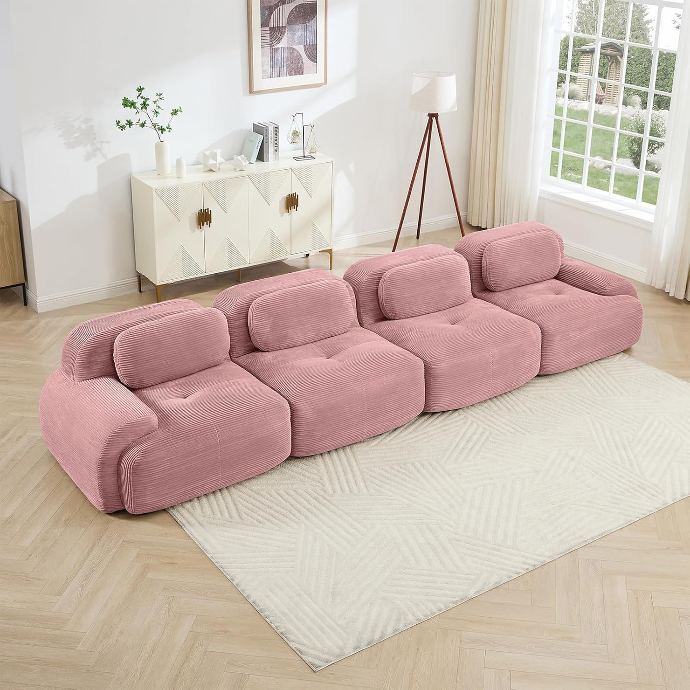 Corduroy Cloud Modular Sectional Sofa - No Assembly Required