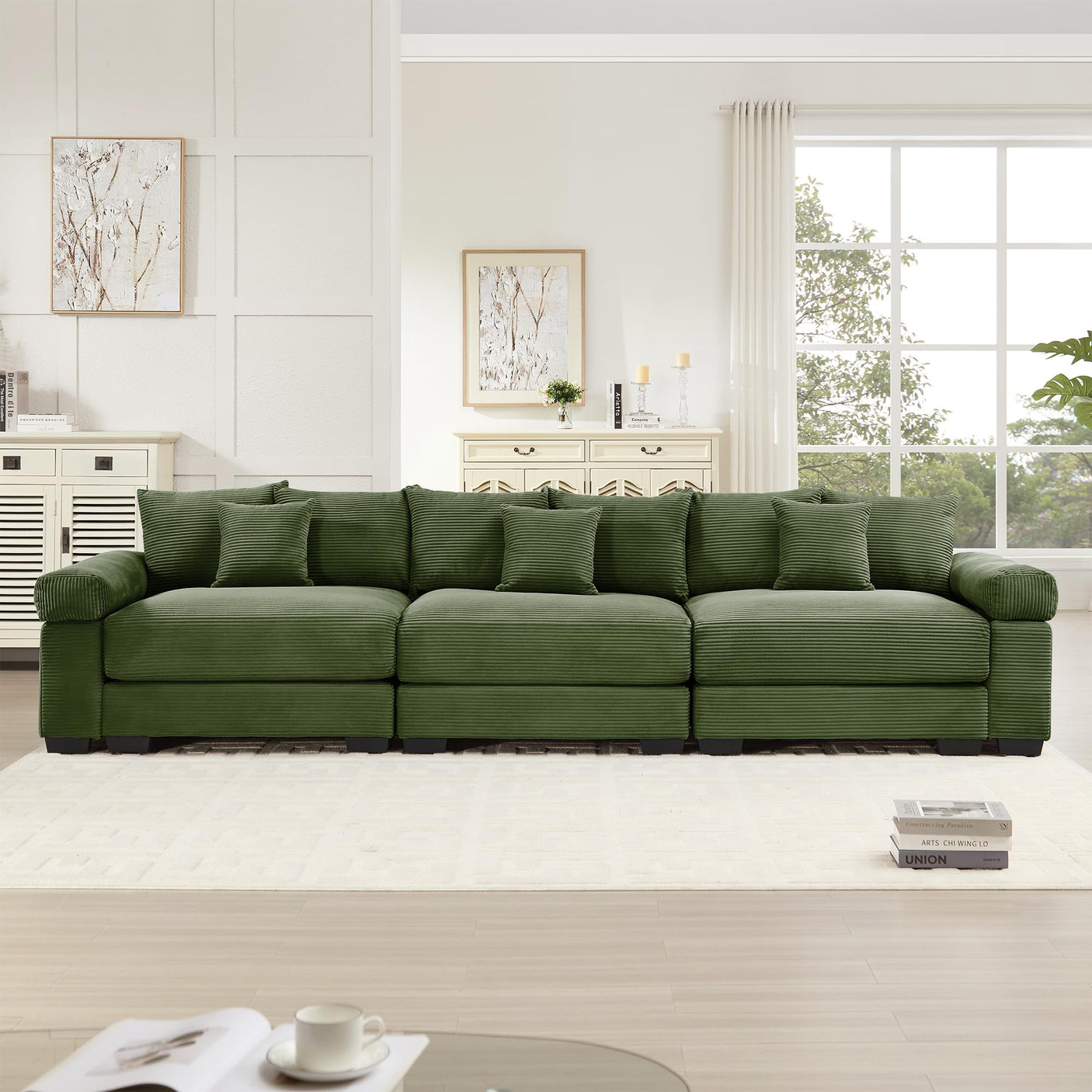 54" Oversized Corduroy Modular Sectional Sofa - Premium Comfort with High-Density Foam & Flexible Design