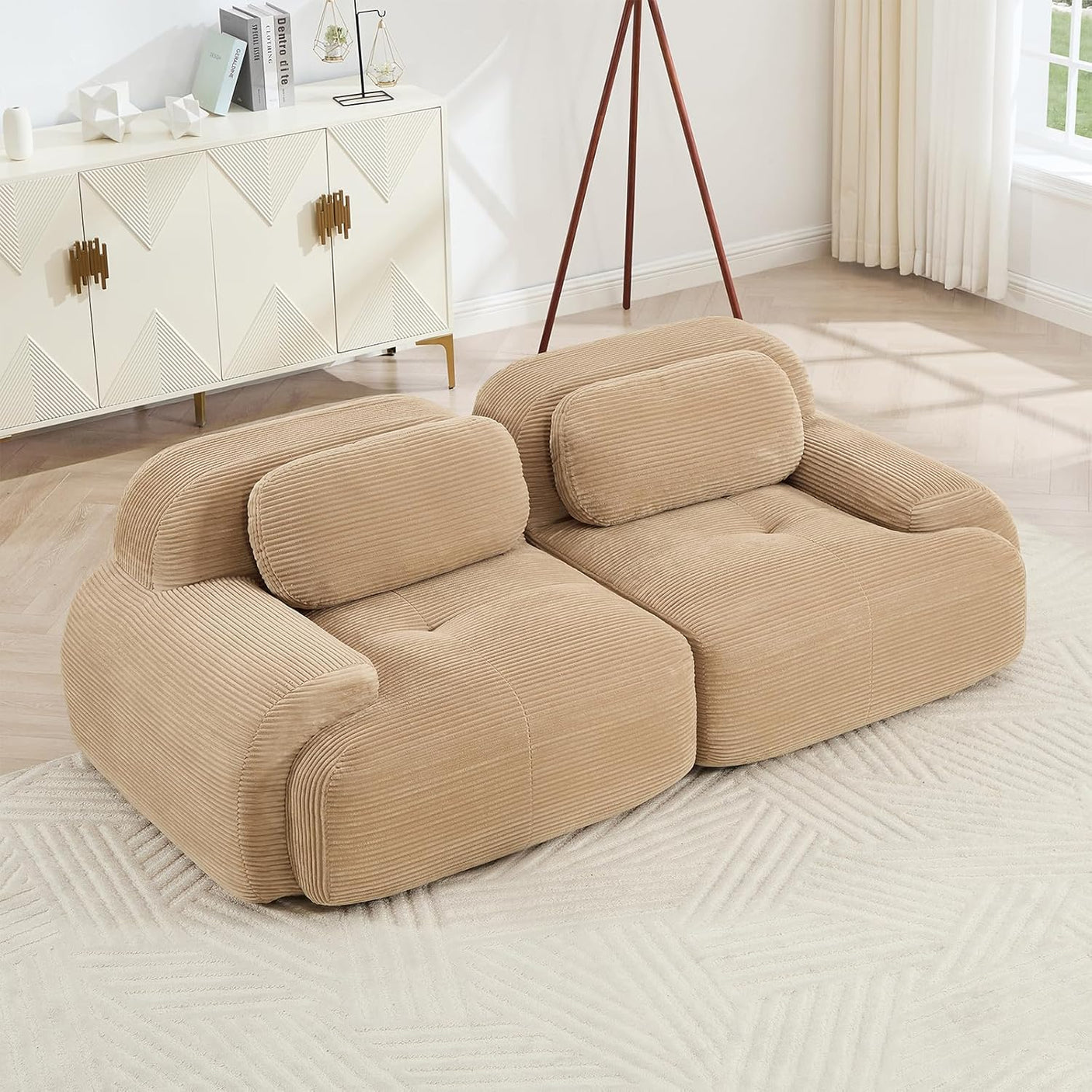 Corduroy Cloud Modular Sectional Sofa - No Assembly Required