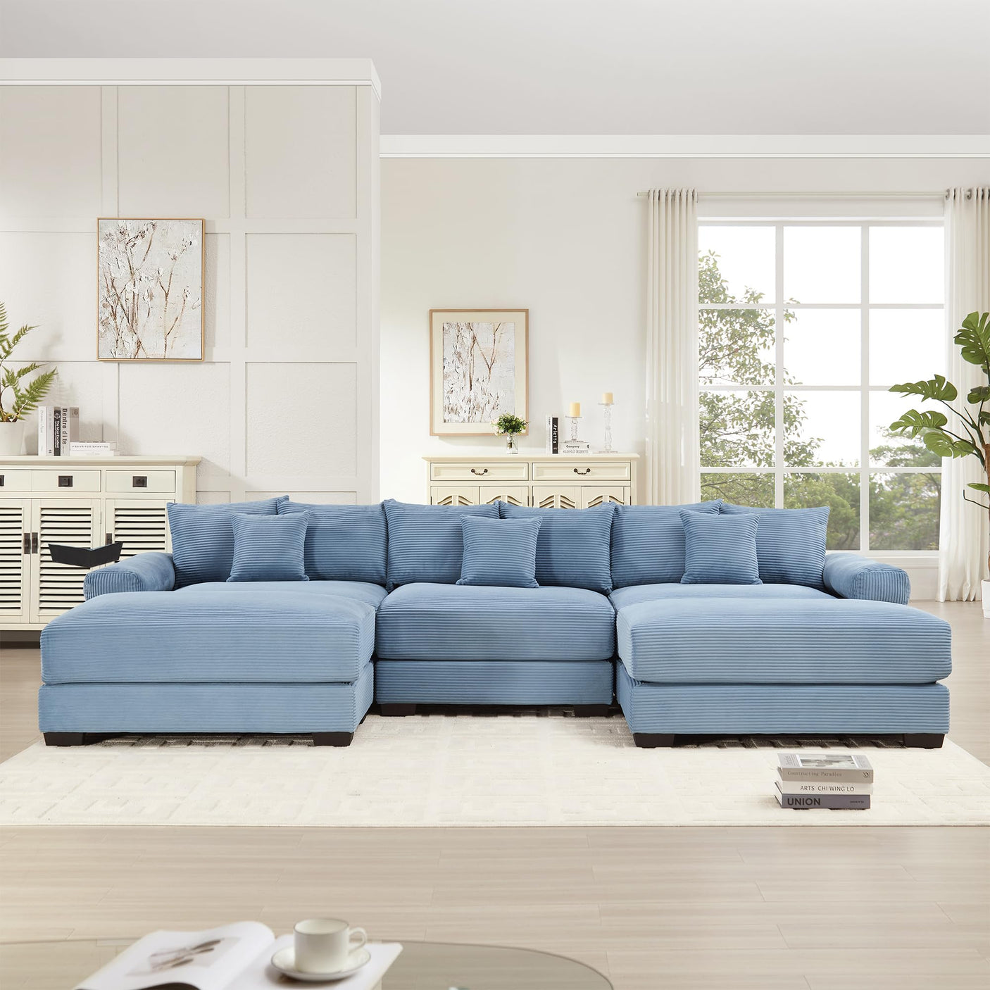 54" Oversized Corduroy Modular Sectional Sofa - Premium Comfort with High-Density Foam & Flexible Design