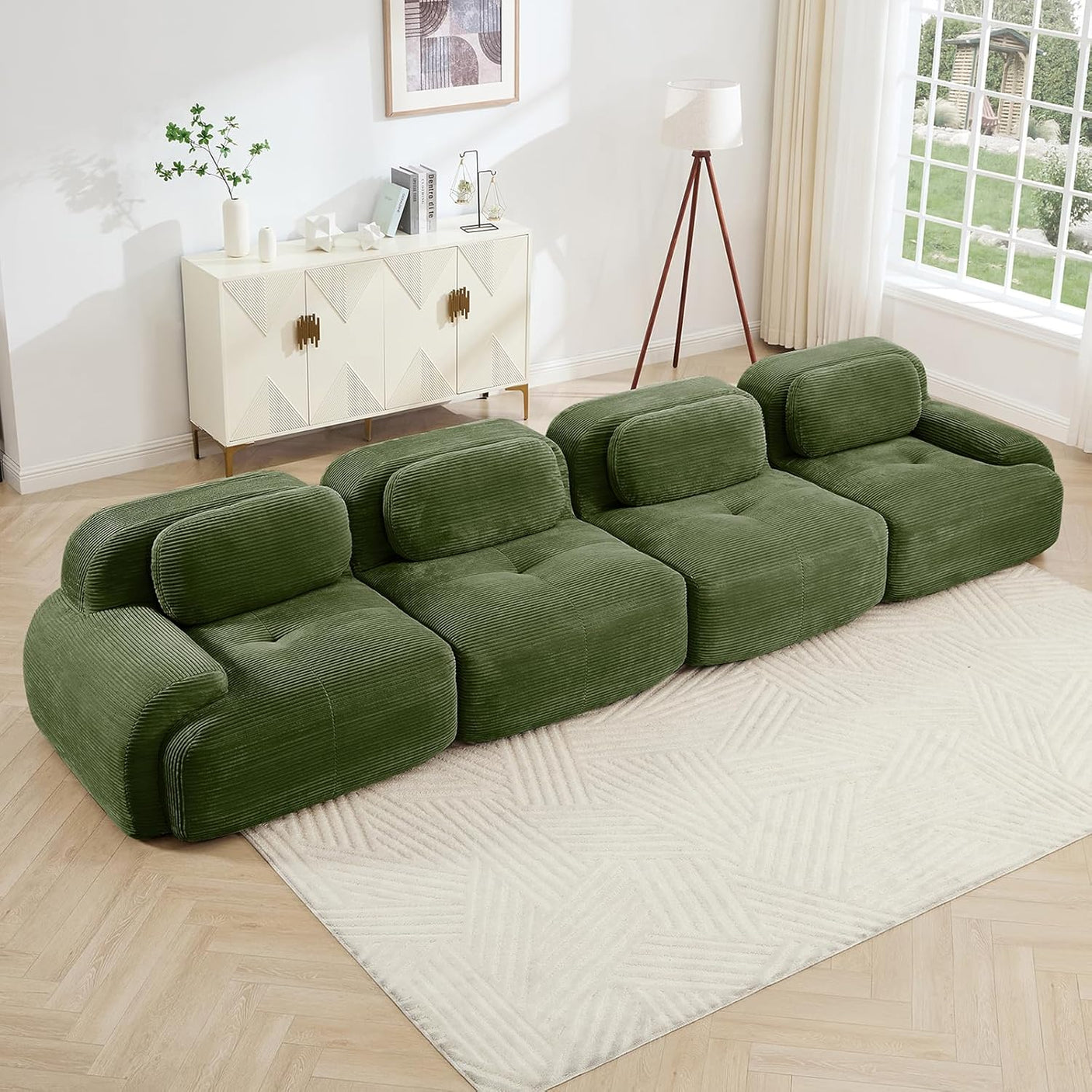 Corduroy Cloud Modular Sectional Sofa - No Assembly Required