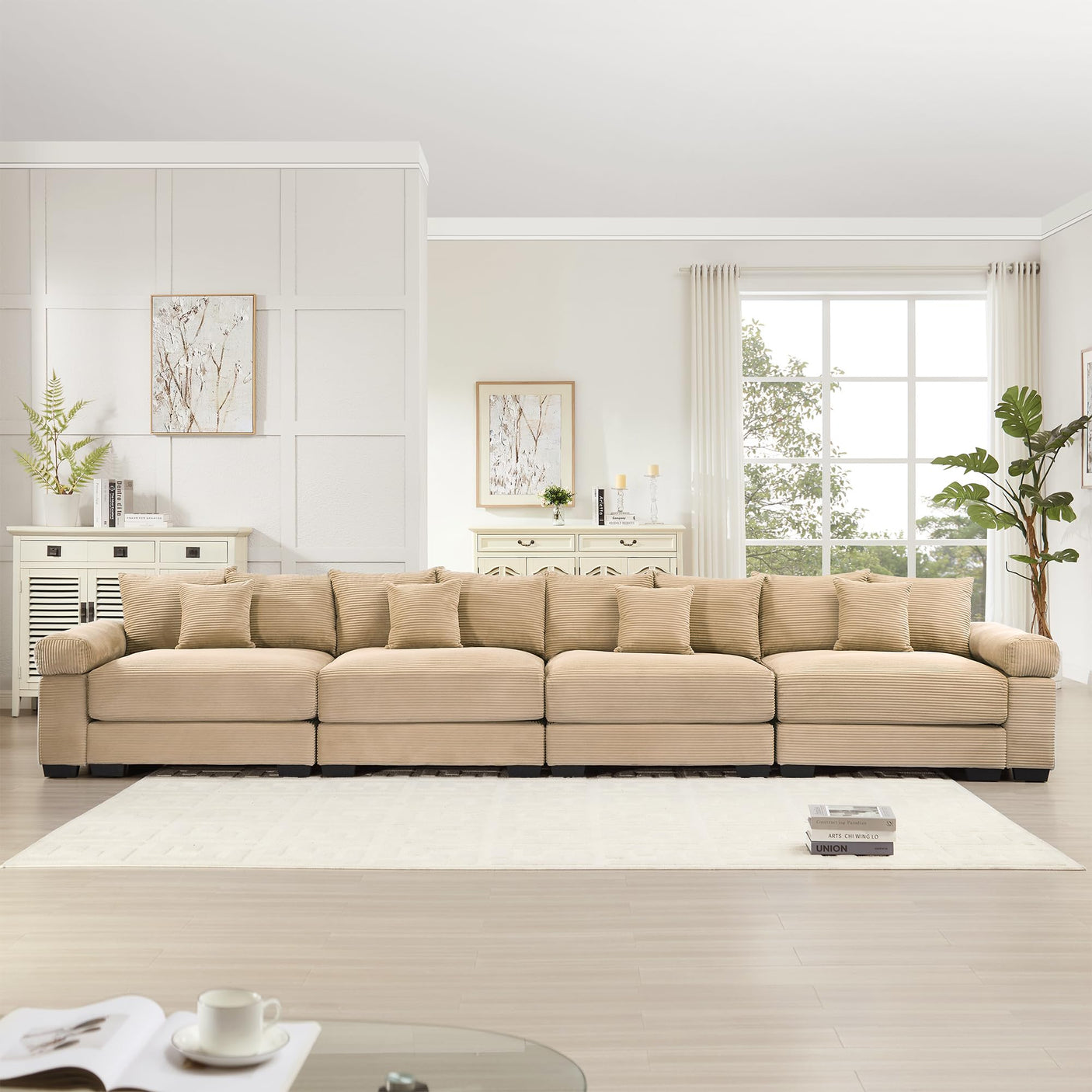 54" Oversized Corduroy Modular Sectional Sofa - Premium Comfort with High-Density Foam & Flexible Design