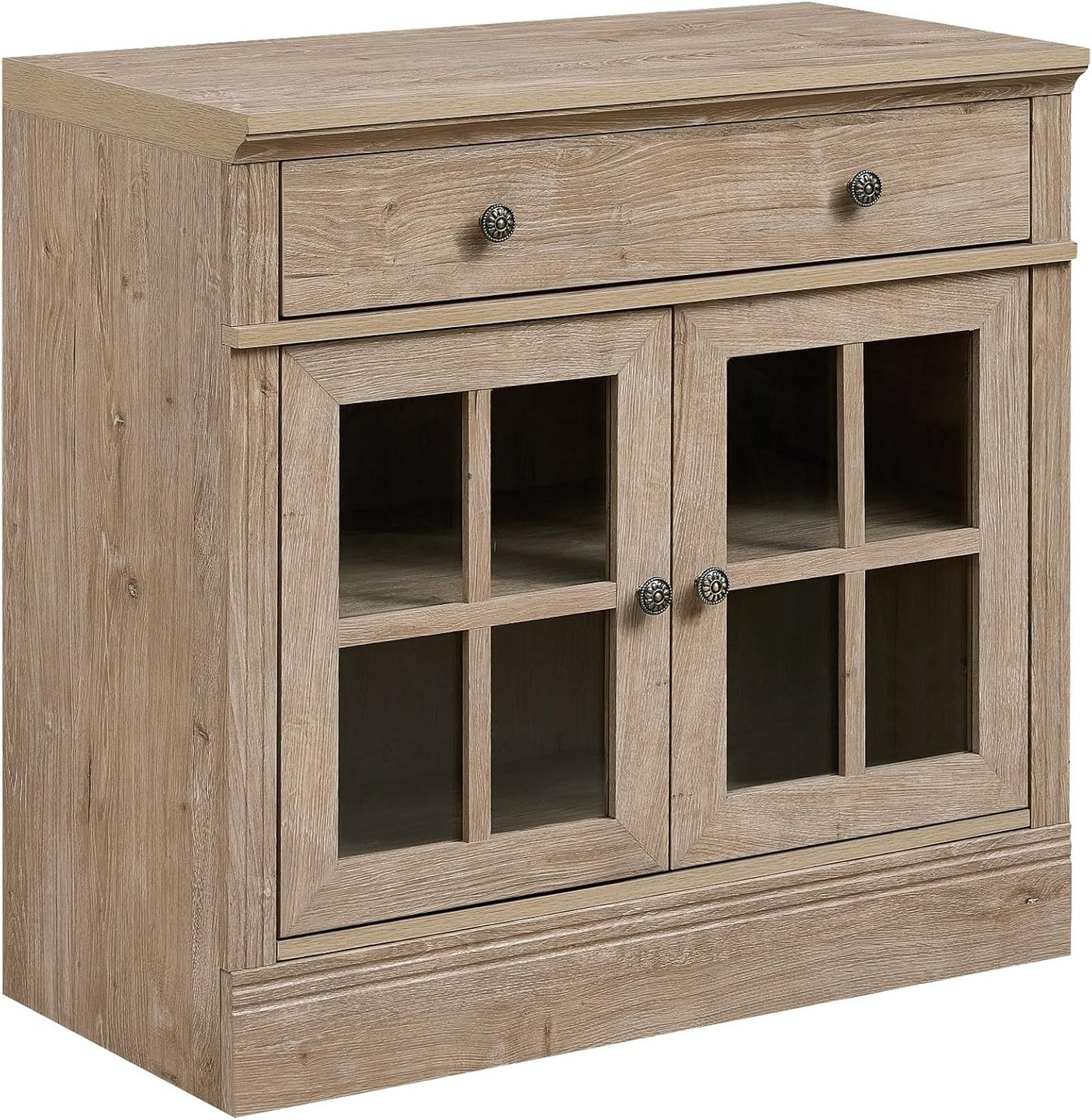 31.5” W Farmhouse Sideboard Cabinet with Drawer & Glass Doors