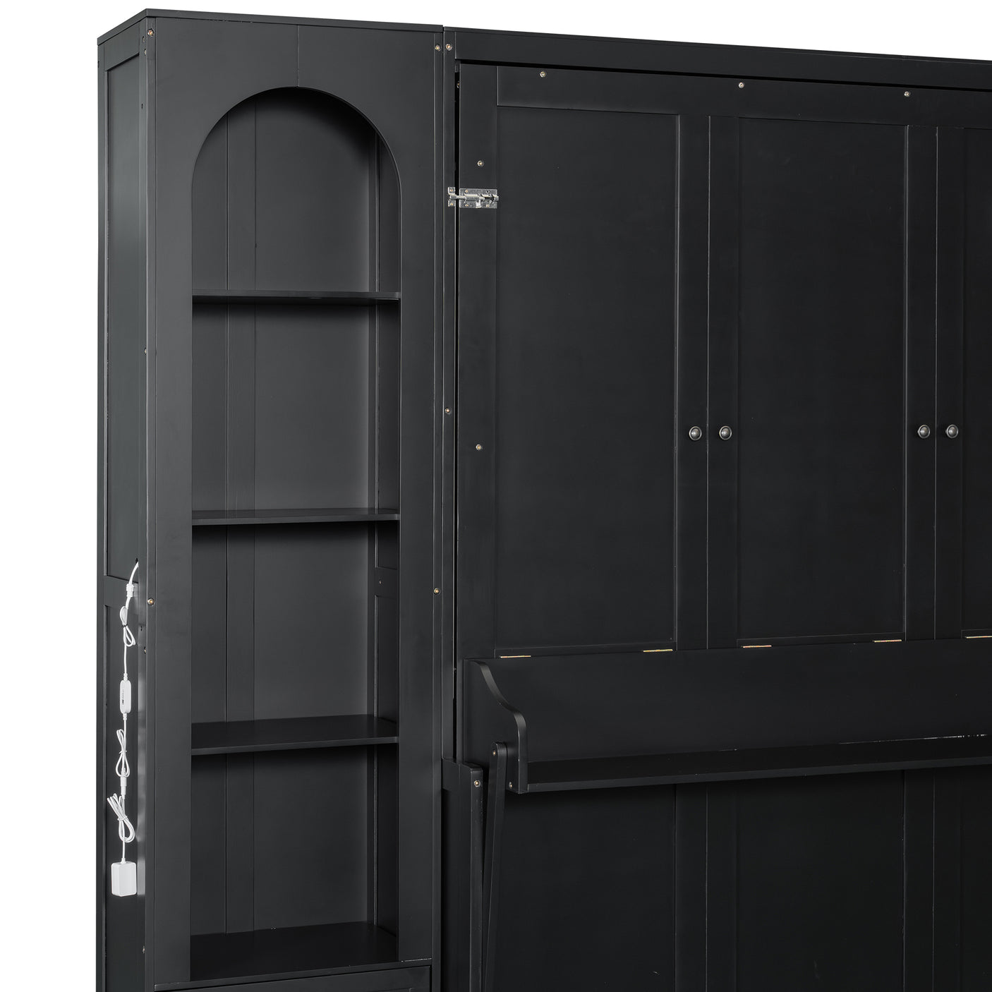 88"H Queen Size Murphy Platform Bed with Shelf