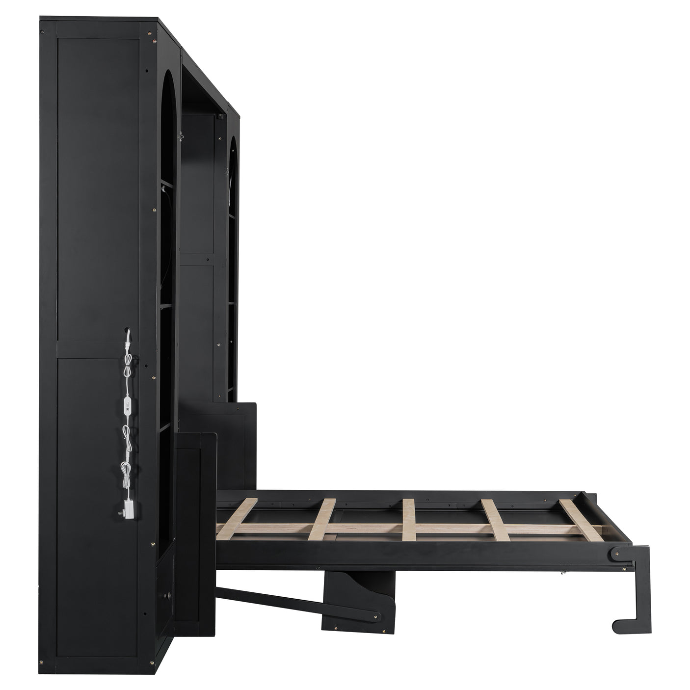 88"H Queen Size Murphy Platform Bed with Shelf