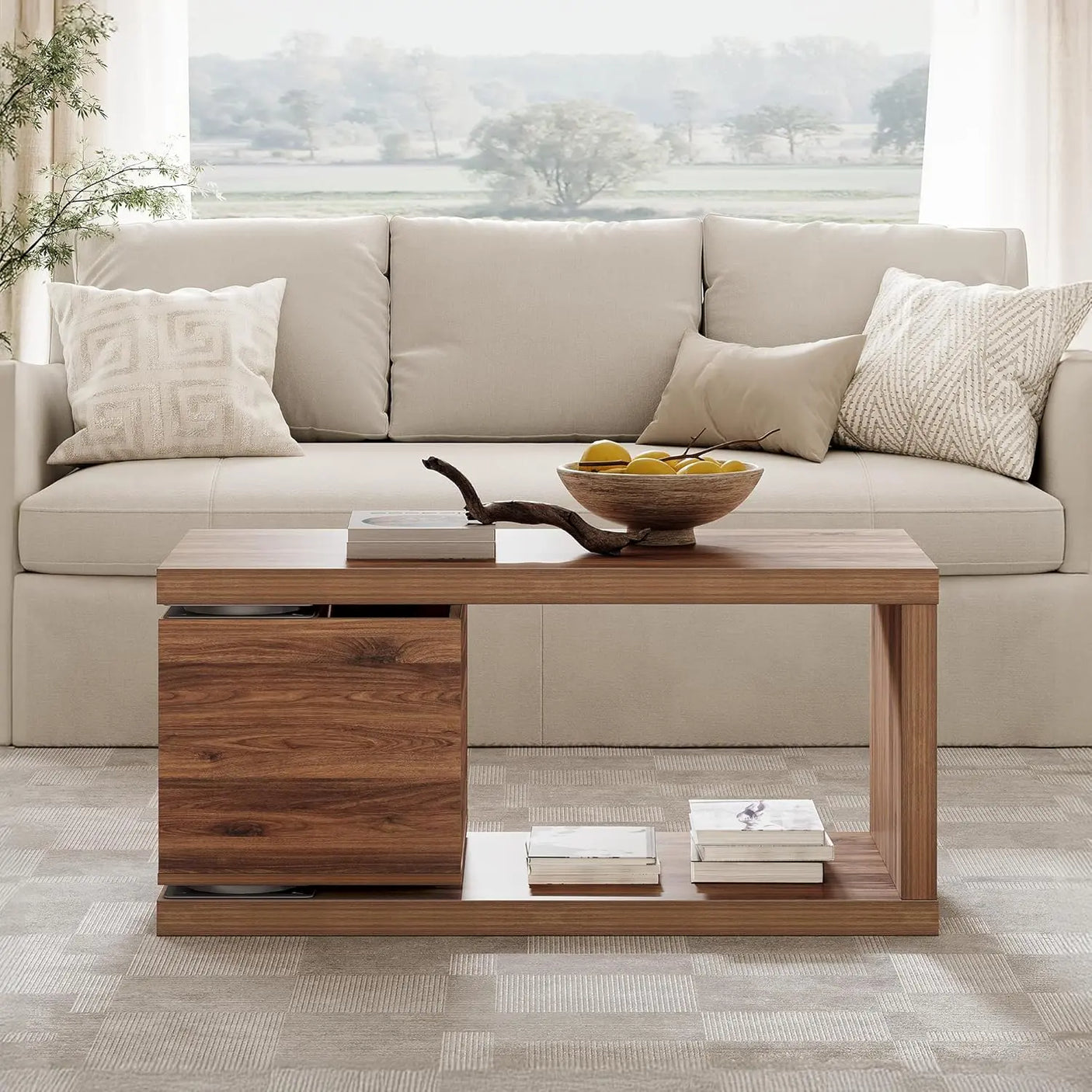 Yechen Modern Coffee Table with Hidden Storage