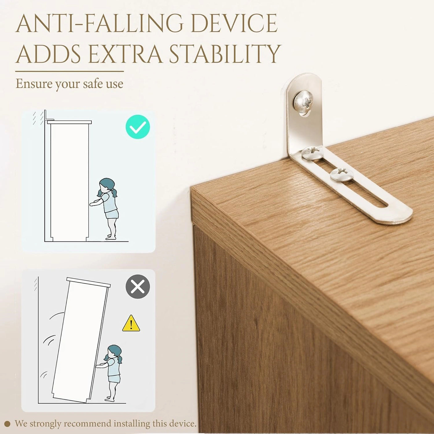 Yechen 67" Fluted Oak Armoire Wardrobe with Doors & Drawer - Natural Wood Closet Cabinet