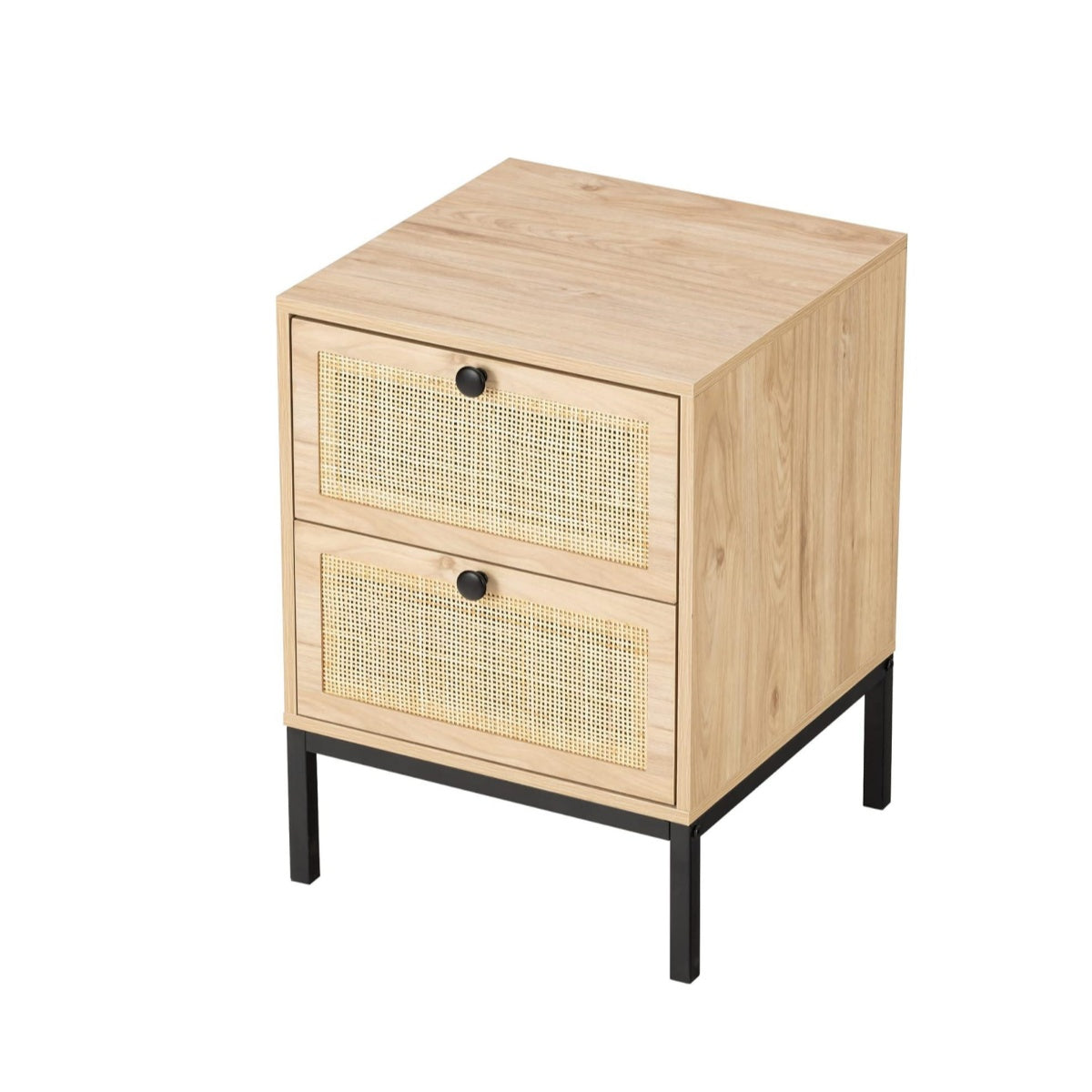 Boho Rattan Drawers Sidetable Nightstand 2 Packs