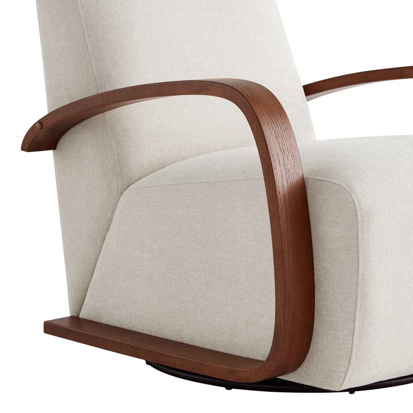 Wood Armrest Single Swivel Sofa Chair