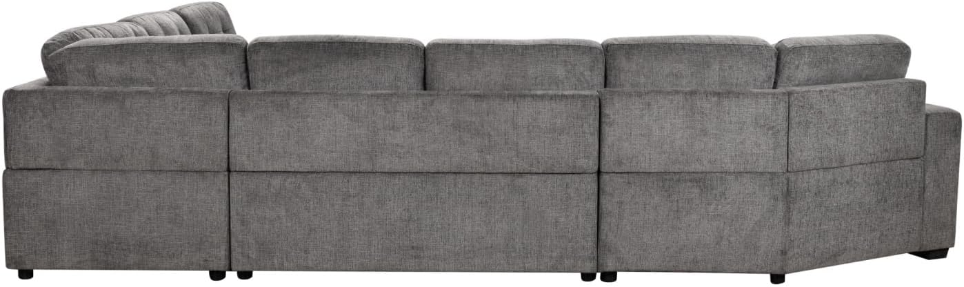 149'' Oversized Large Sectional Sleeper Sofa with Pull Out Bed & Cuddler | 7-Seater L-Shaped Sectional Couch with Chaise Lounge