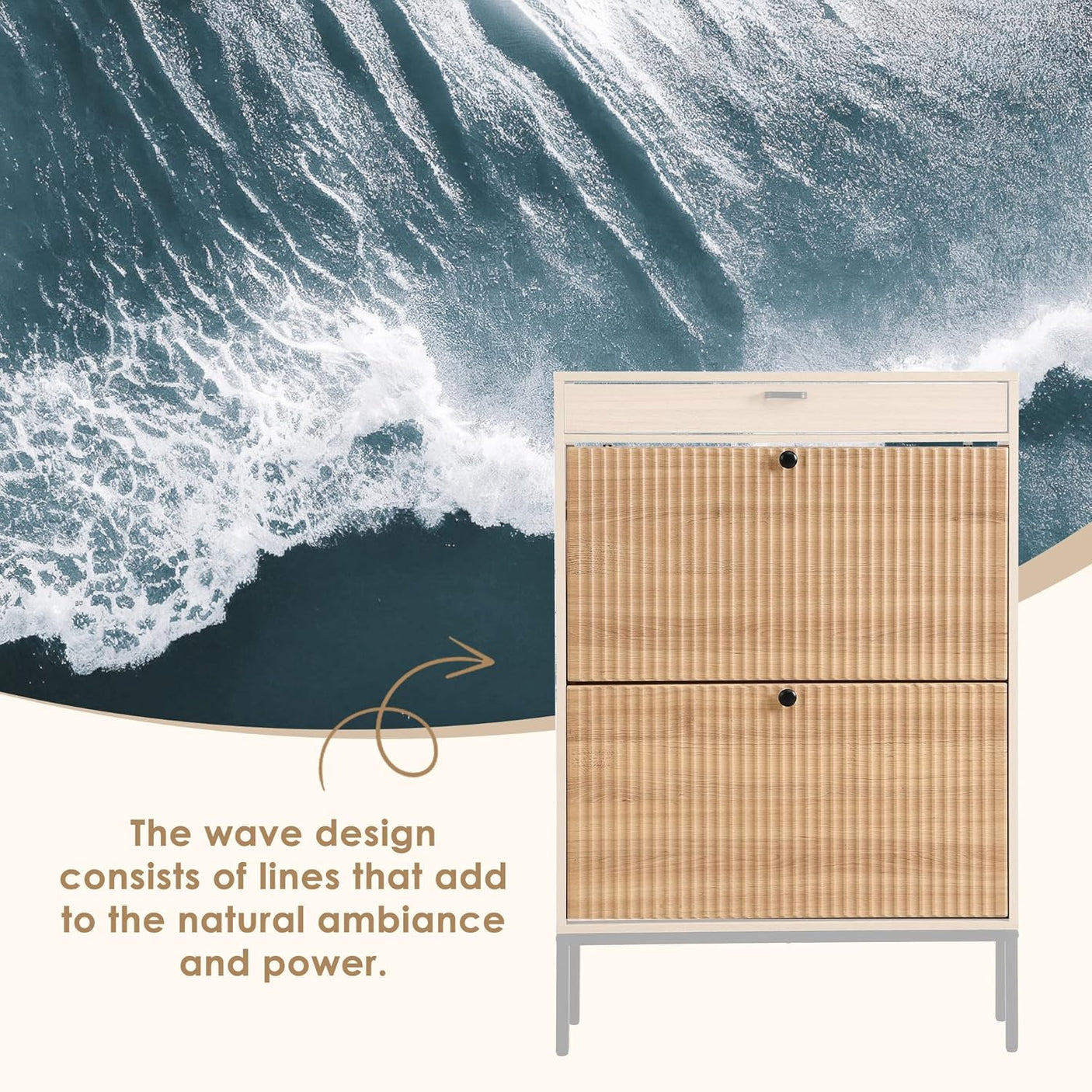 Slim Entryway Shoe Organizer with Half-Circle Doors