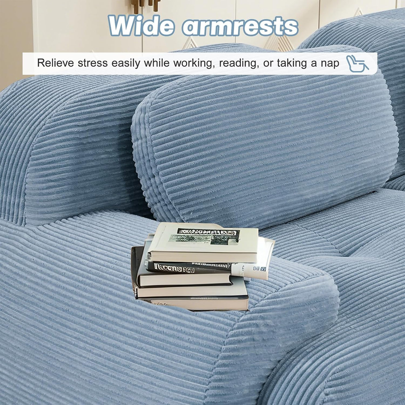Corduroy Cloud Modular Sectional Sofa - No Assembly Required