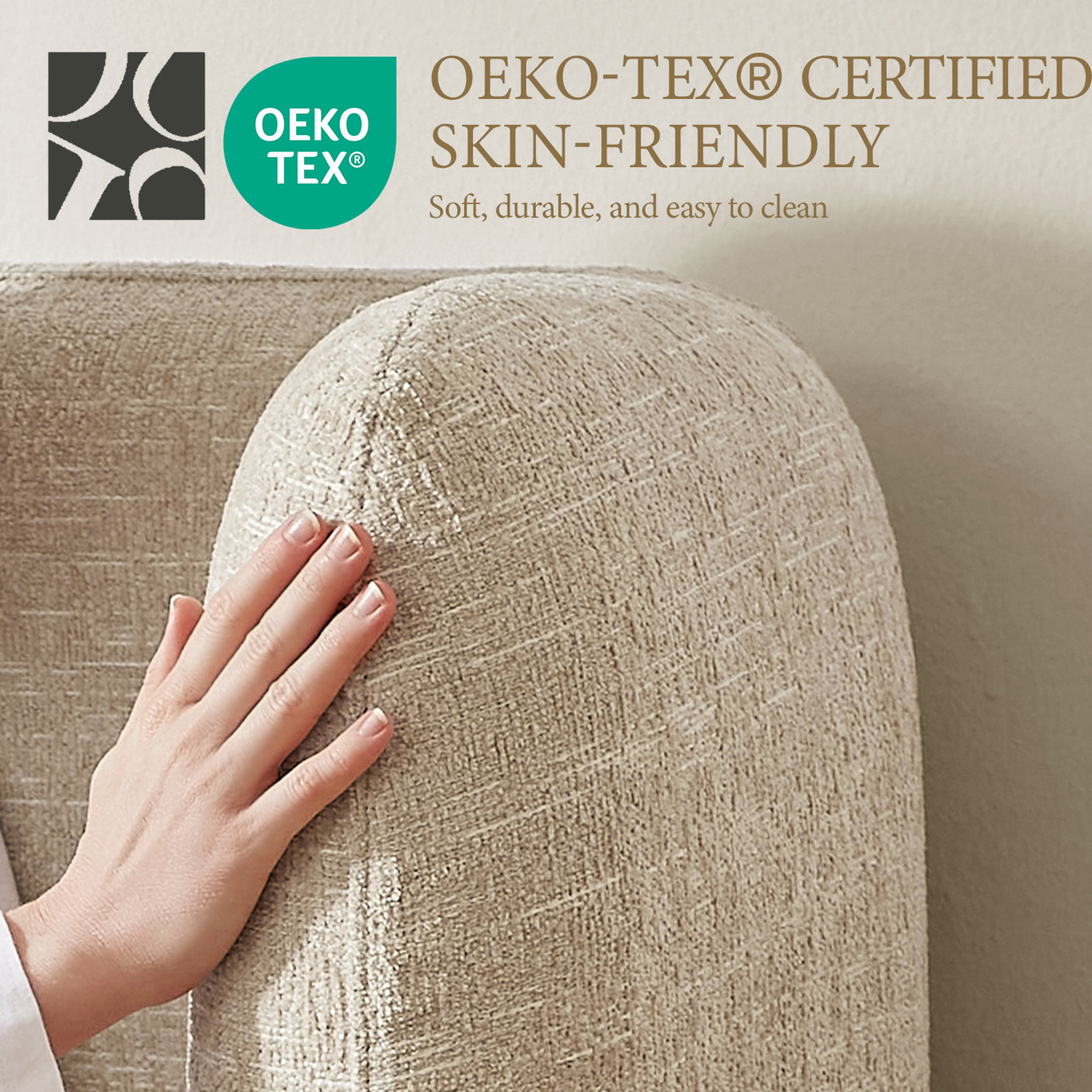 YECHEN Queen Cloud Bed Frame - Modern Upholstered Platform Bed with Curved Headboard, Water-Resistant Bouclé Fabric, Tool-Free Assembly, No Box Spring Needed