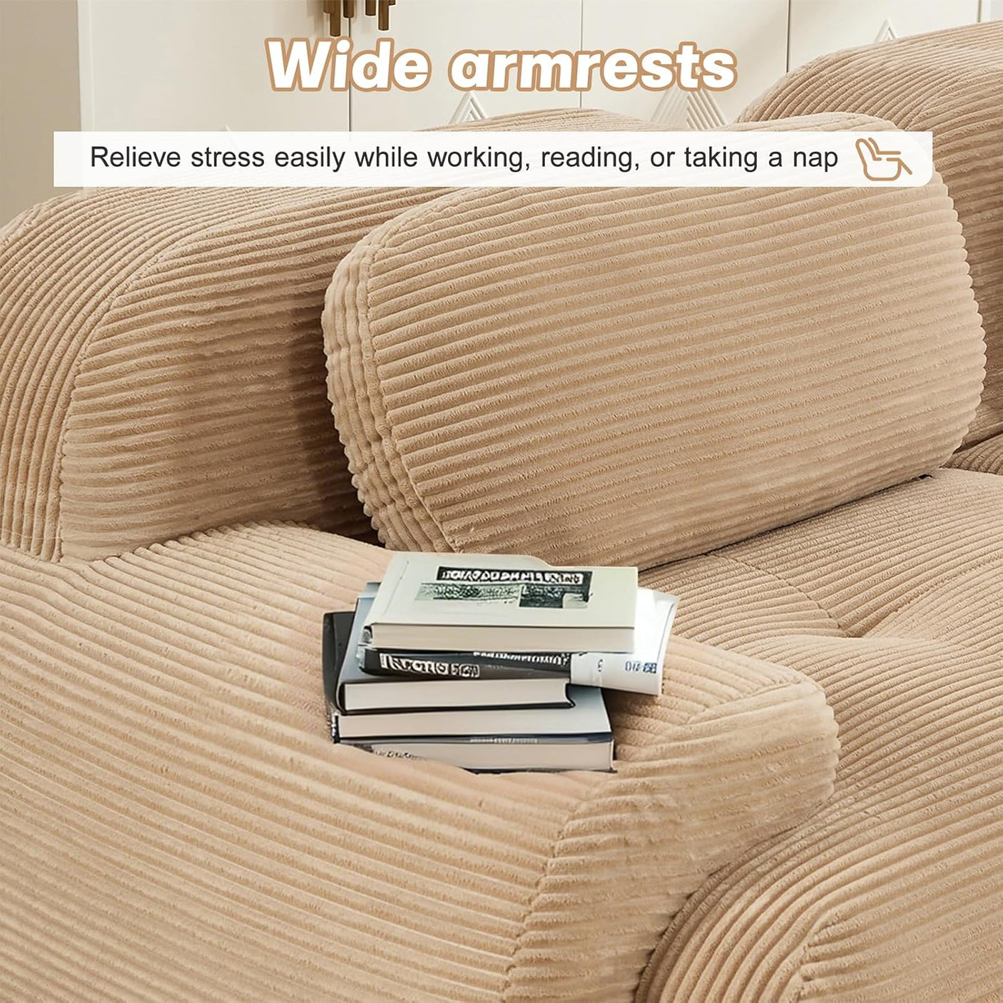 Corduroy Cloud Modular Sectional Sofa - No Assembly Required