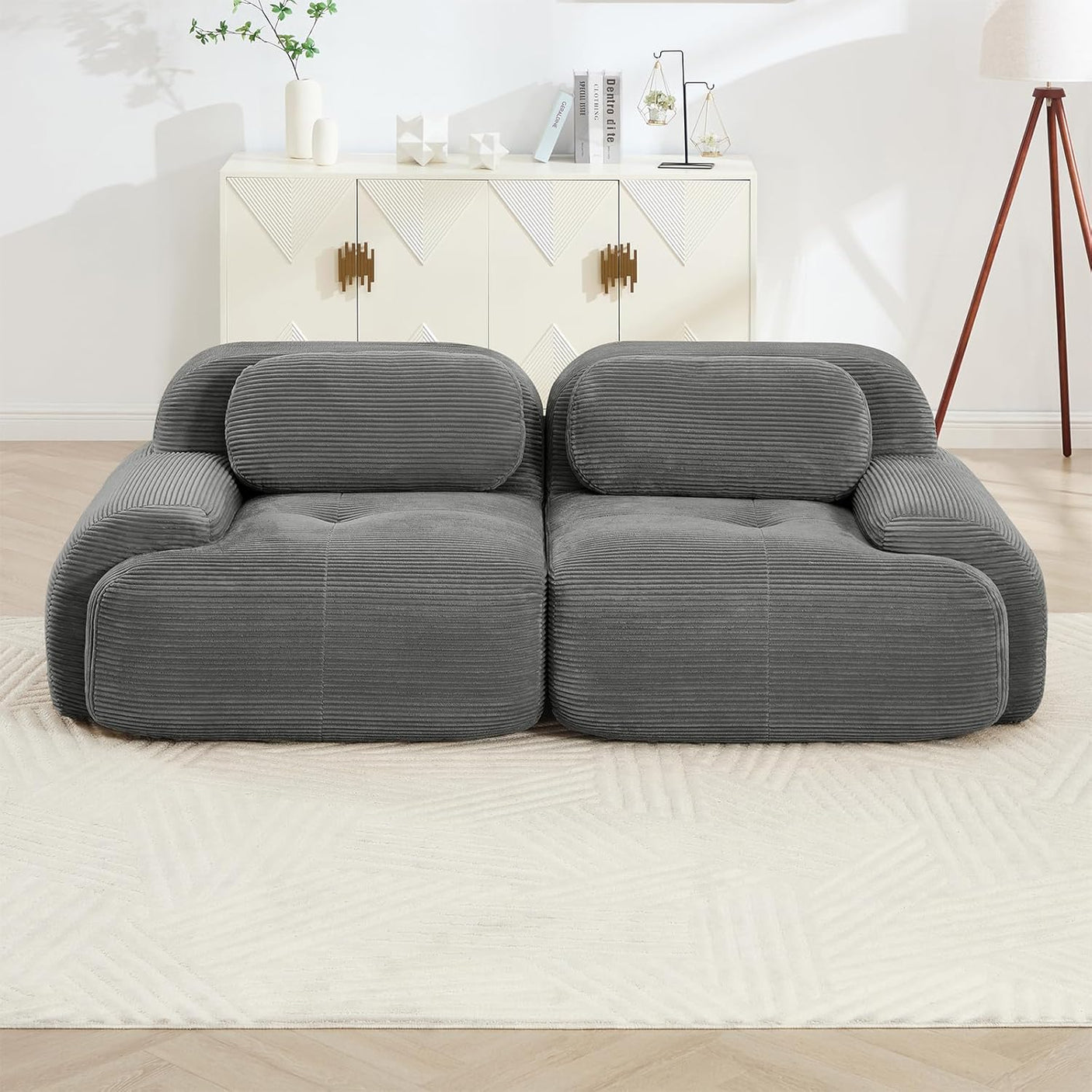 Corduroy Cloud Modular Sectional Sofa - No Assembly Required