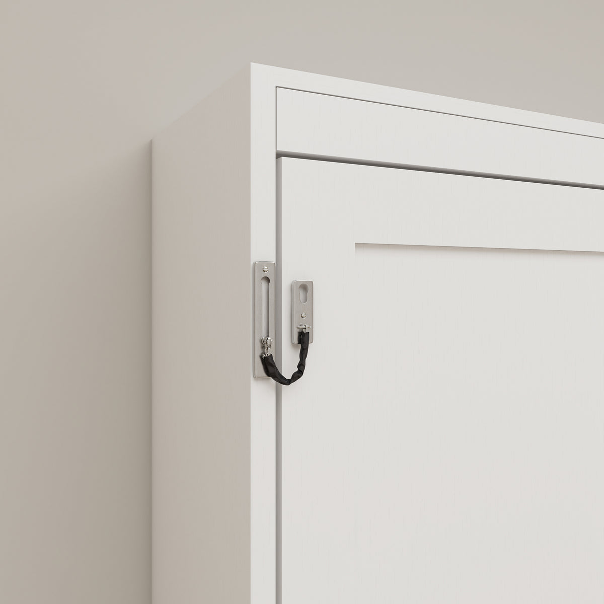 Queen Horizontal Murphy Bed with Storage Cabinets – White