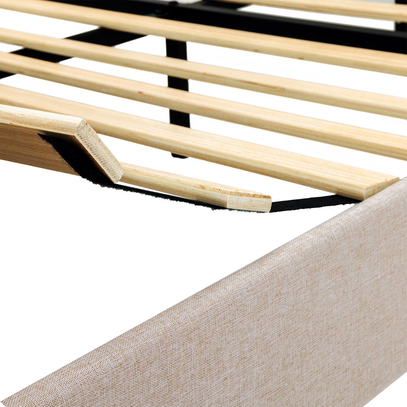 Full Size Natural Wood Bed Frame with Headboard - Modern Platform Bed