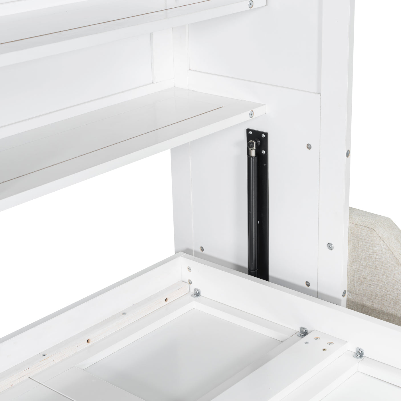 66.5"H Horizontal Murphy Cabinet Bed with Folding Sofa