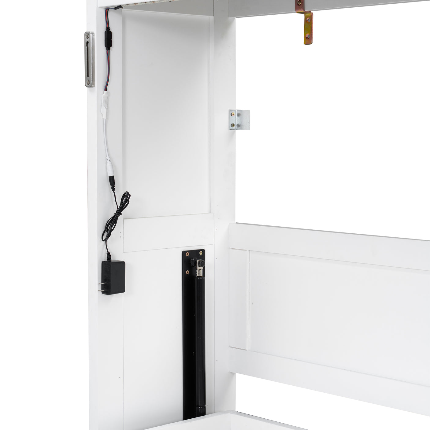 Twin Size Murphy Bed with LED Lights, Foldable Wall Bed Frame