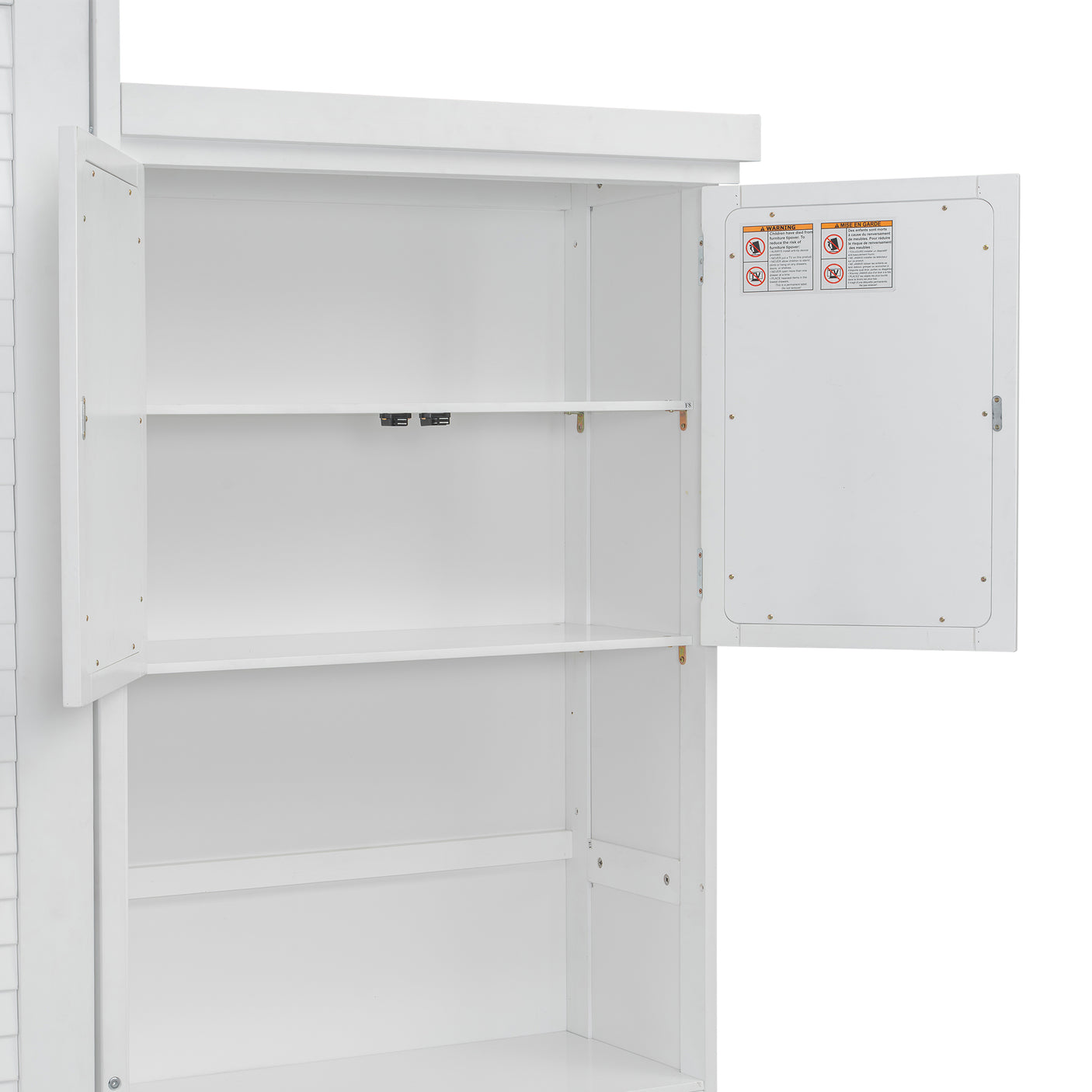 89" H Queen Size Murphy Bed with Closet, Drawers and Open Shelves