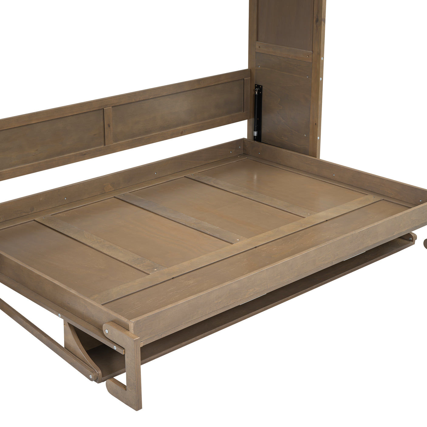 Full Size Murphy Bed, Wooden Full Cabinet Wall Bed with Closet