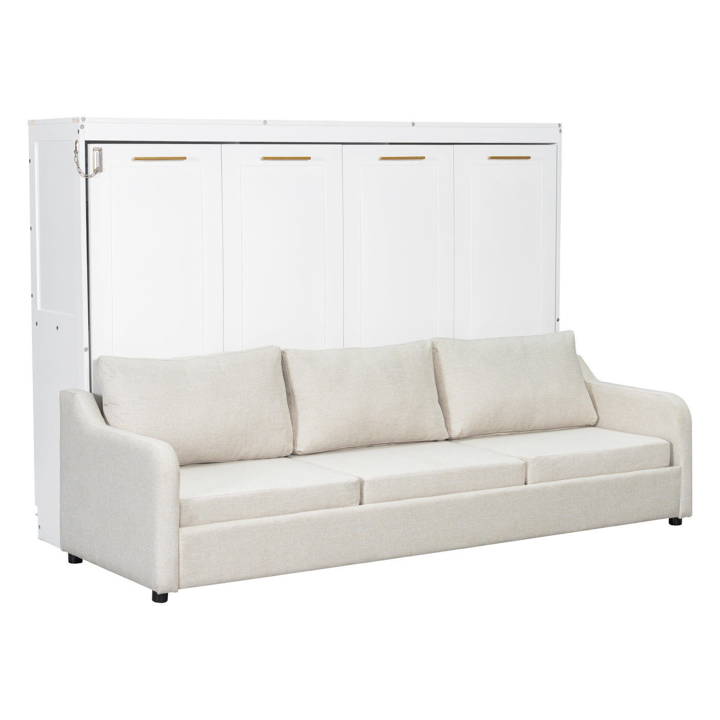 66.5"H Horizontal Murphy Cabinet Bed with Folding Sofa