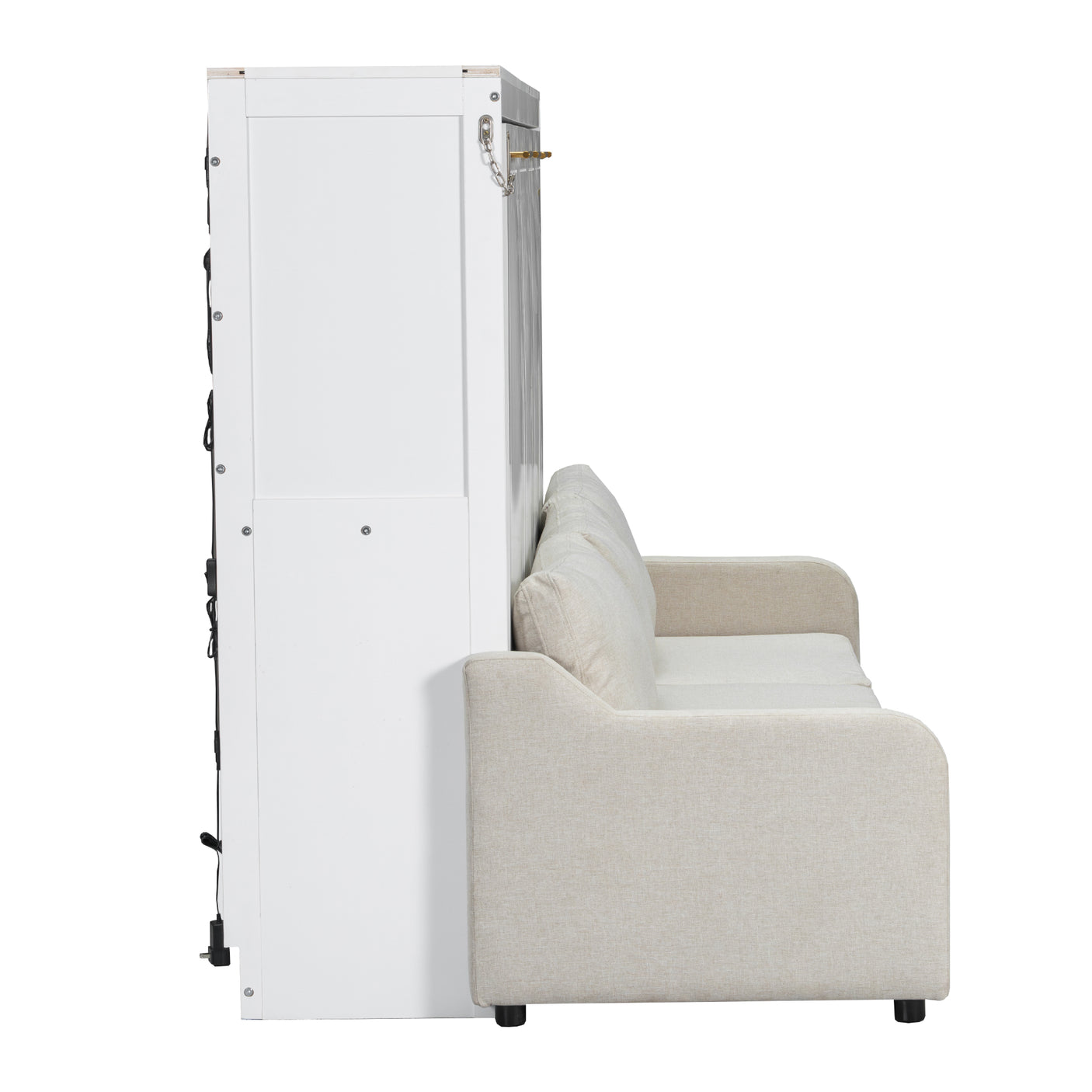 66.5"H Horizontal Murphy Cabinet Bed with Folding Sofa