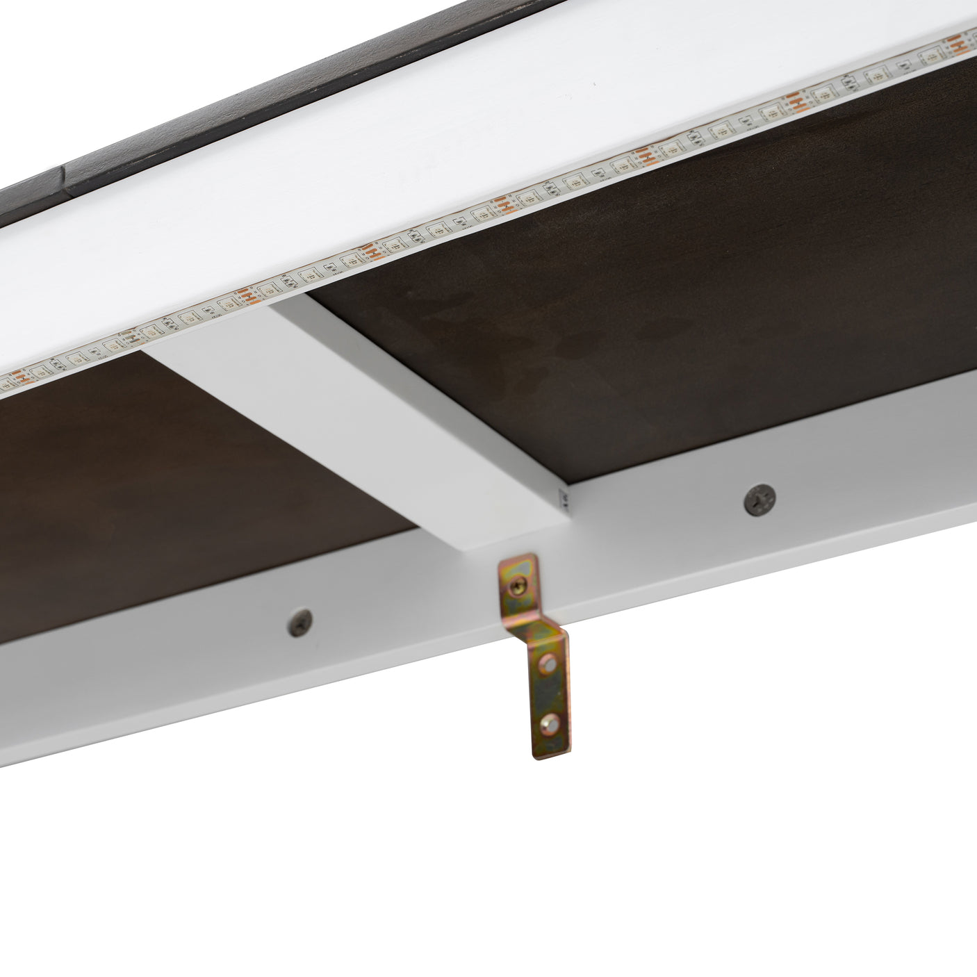 Twin Size Murphy Bed with LED Lights, Foldable Wall Bed Frame