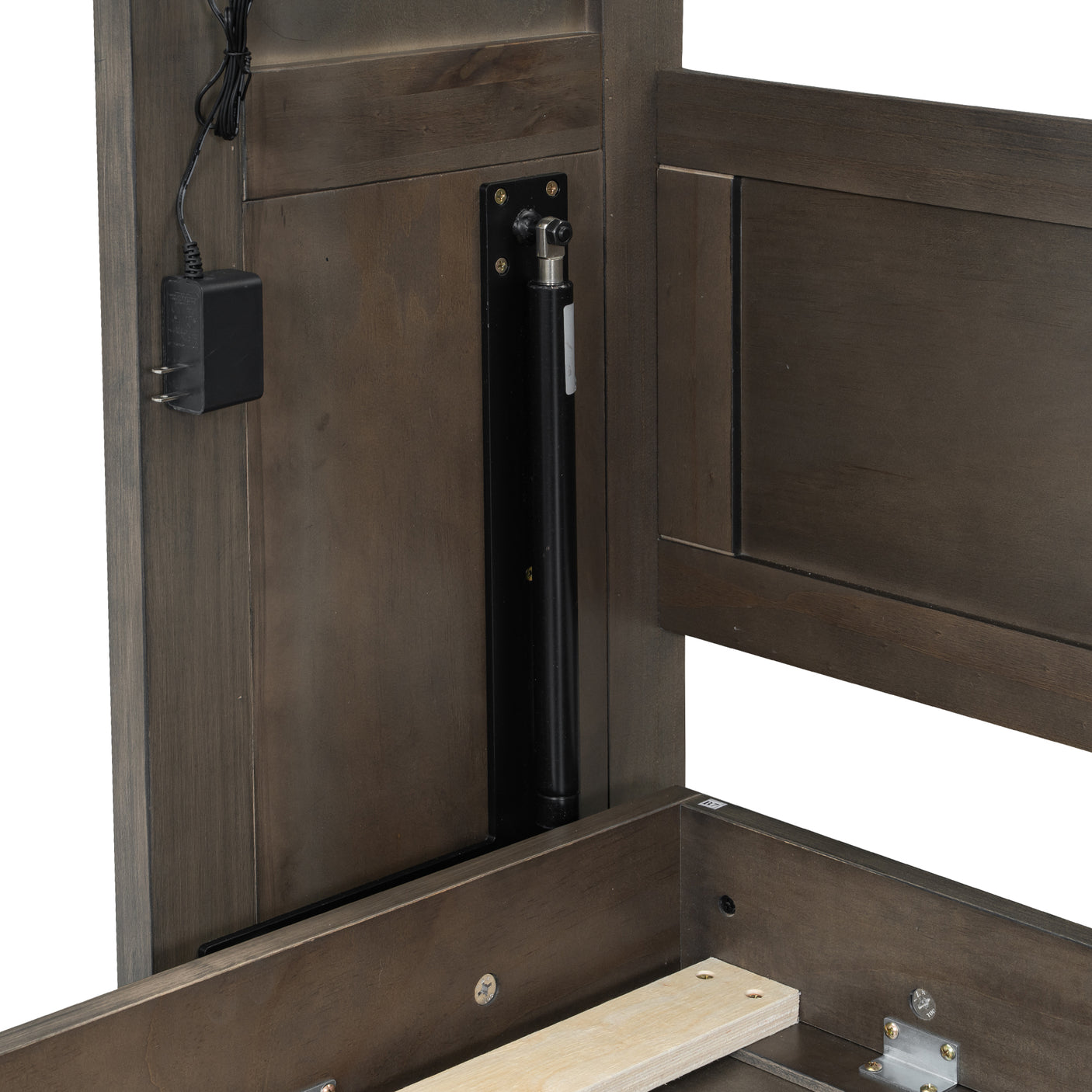 Twin Size Murphy Bed with LED Lights, Foldable Wall Bed Frame