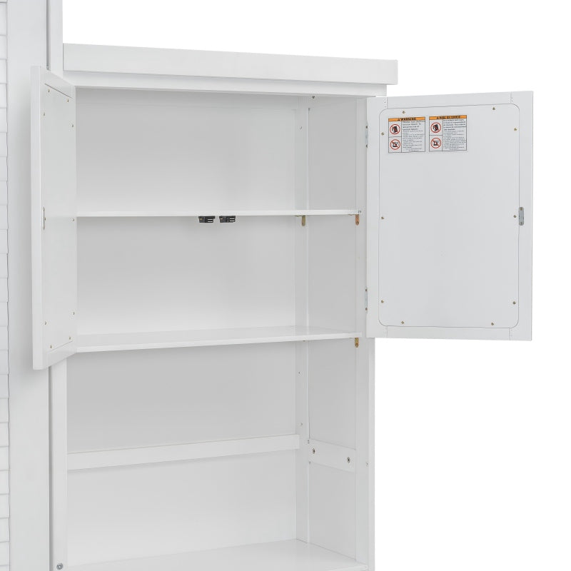 89" Queen Murphy Bed with Closet, Drawers & Shelves - Rattan Wall Bed