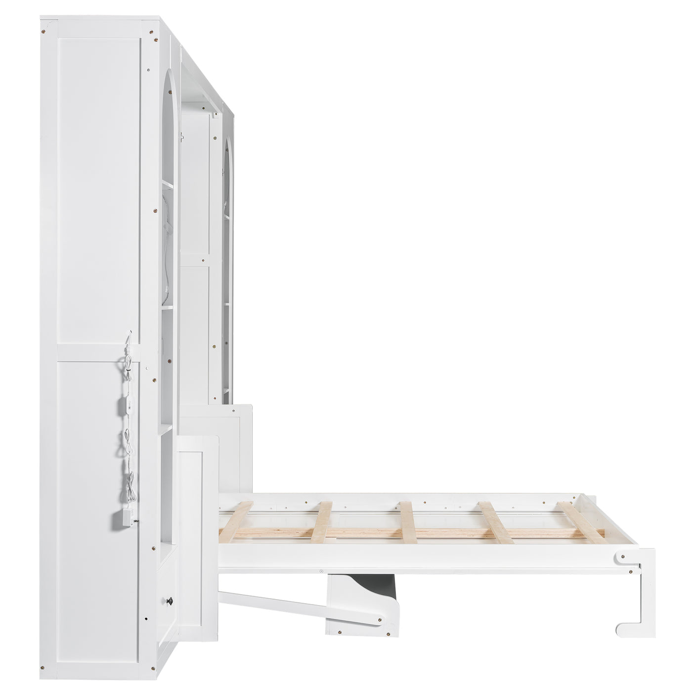 88"H Queen Size Murphy Platform Bed with Shelf