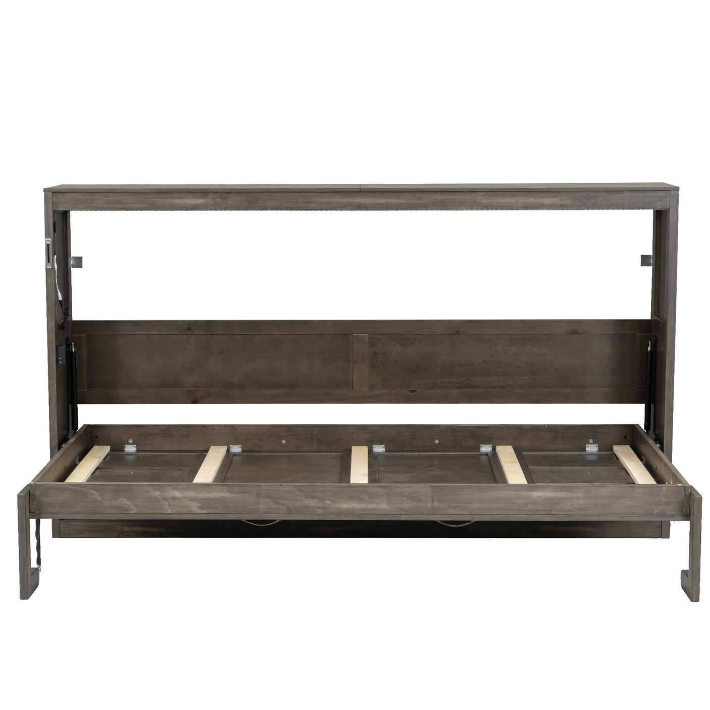 Twin Size Murphy Bed with LED Lights, Foldable Wall Bed Frame