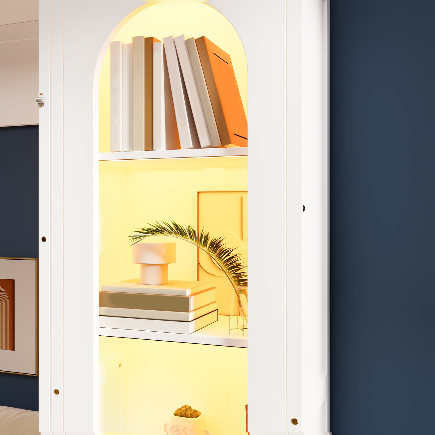 88"H Queen Size Murphy Platform Bed with Shelf