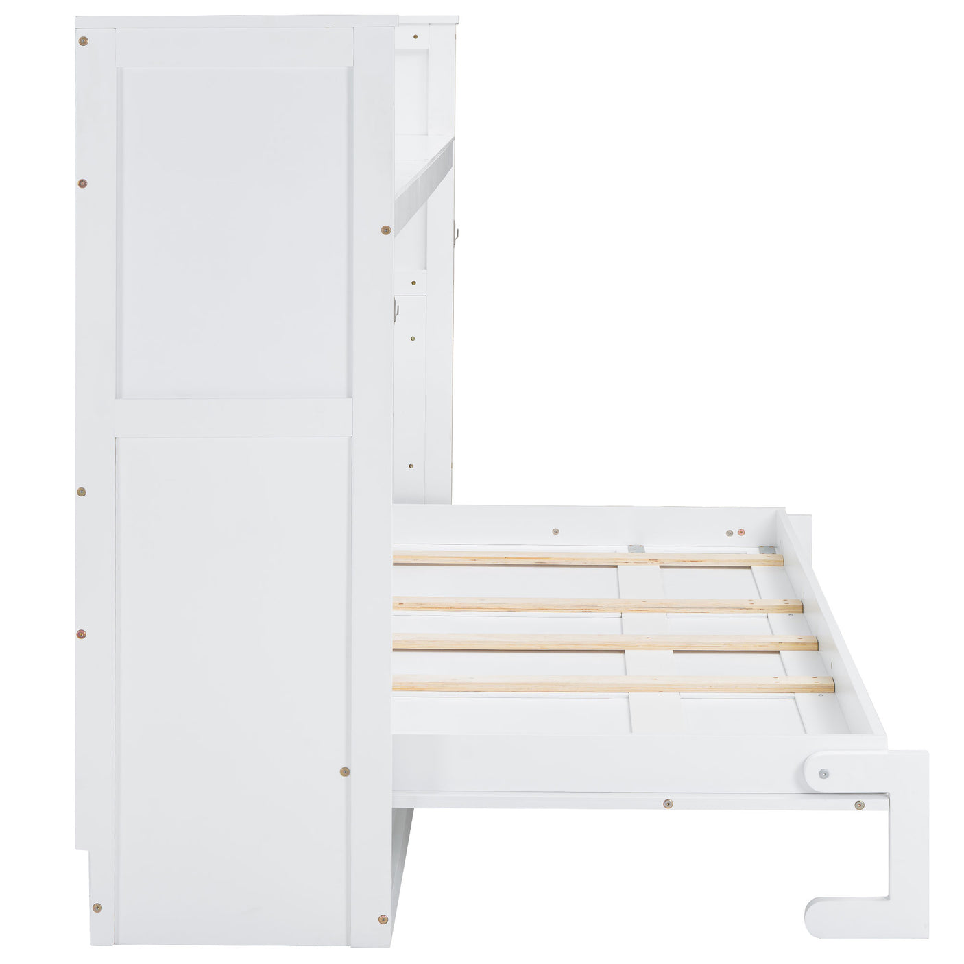 XL Size Murphy Bed with Desk,LED Light and USB Charging Station