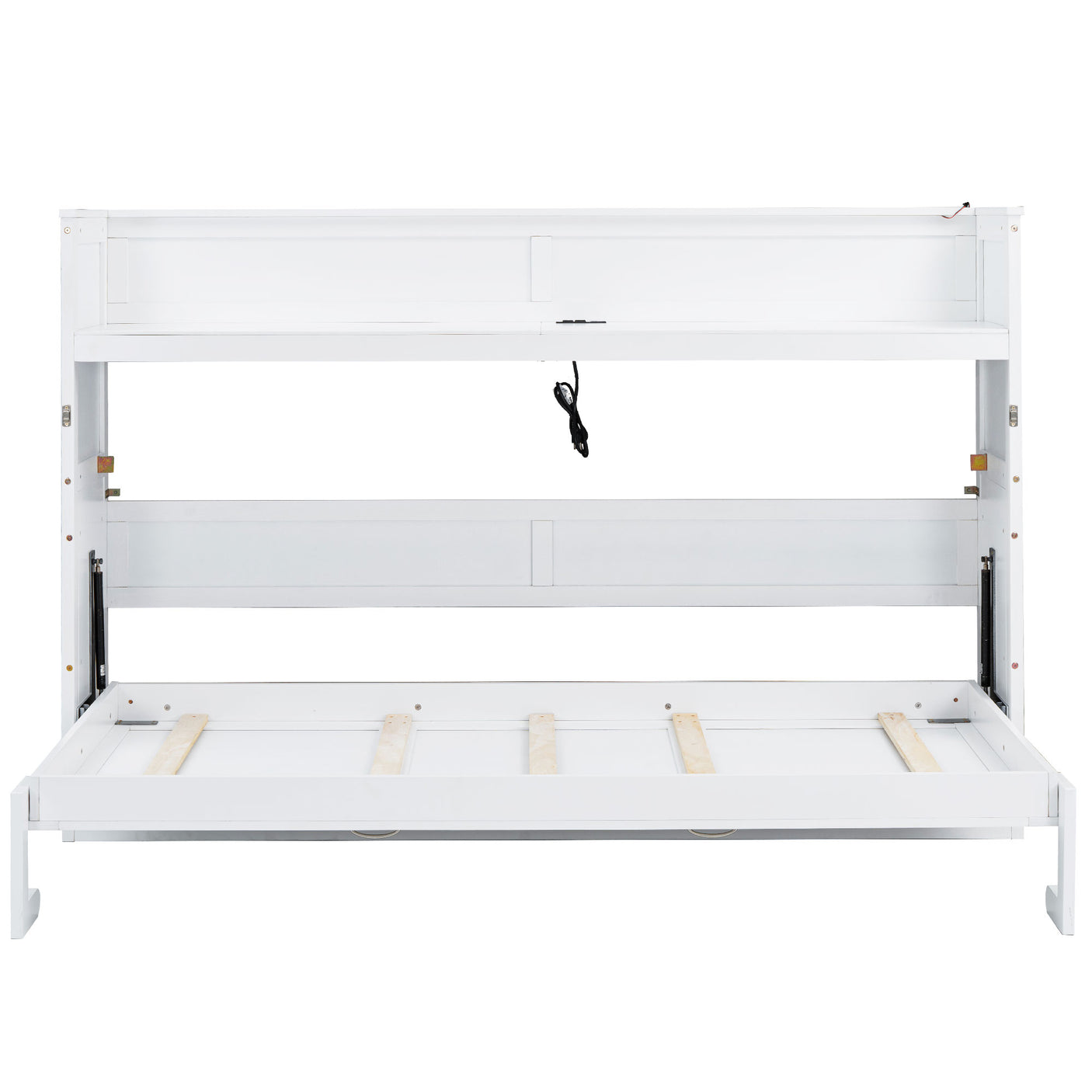 XL Size Murphy Bed with Desk,LED Light and USB Charging Station