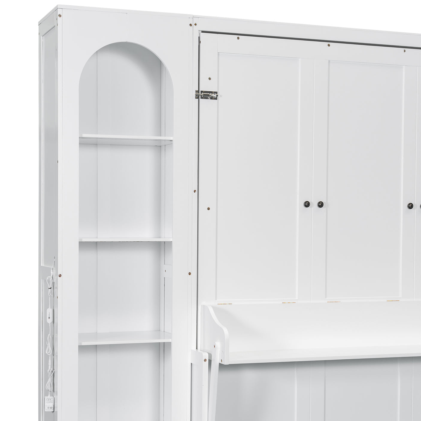 88"H Queen Size Murphy Platform Bed with Shelf