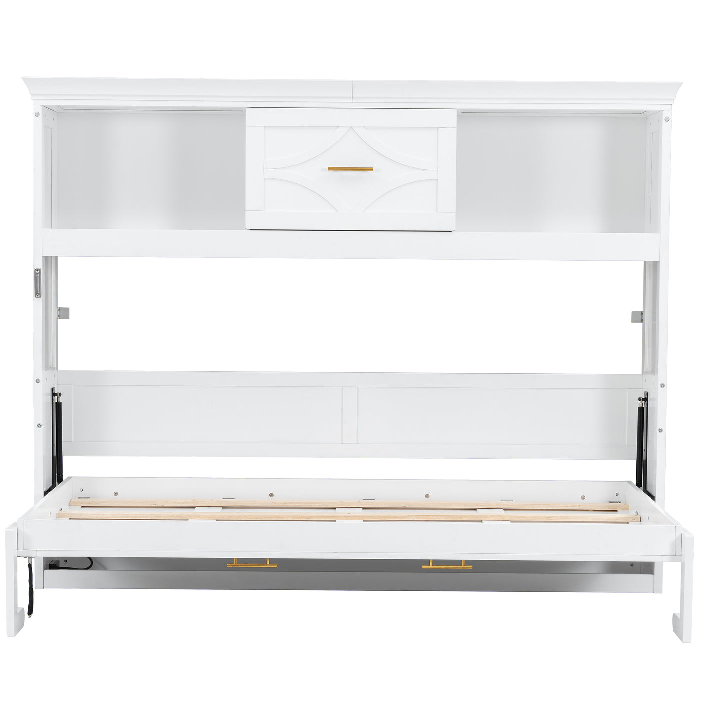 Twin Size Murphy Bed with Charging Station and Drawer