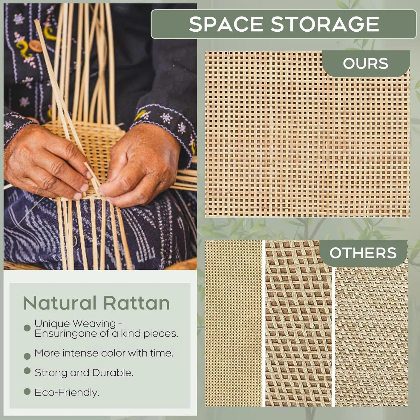 Rattan Entryway Shoe Cabinet – Natural Oak & Hand-Woven Elegance